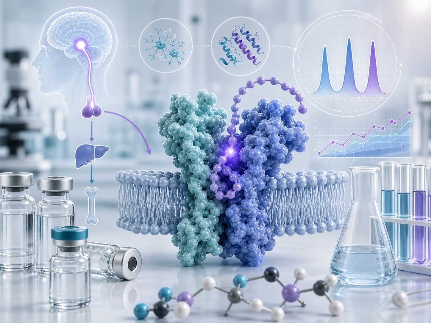 Peptide research visual for growth hormone secretagogues