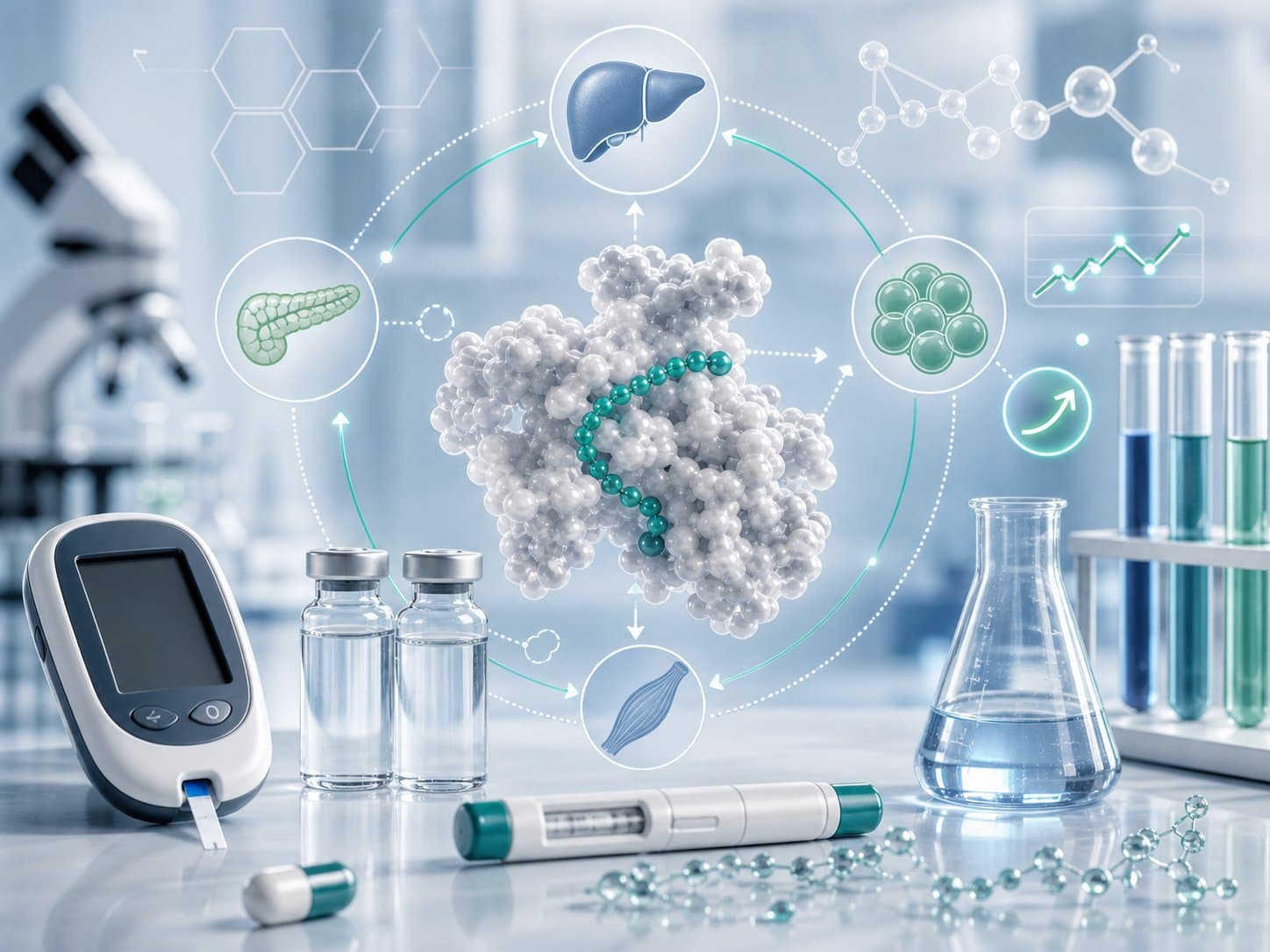 Peptide research visual for glucose and metabolic health